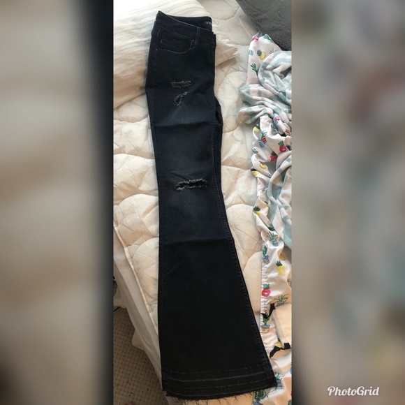 Second Pair - Vigoss Chelsea Distressed Flare Dark Wash Jeans - Picture 6 of 6